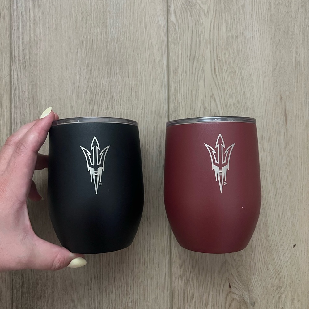 NWOT ASU Black and Maroon Insulated Wine Tumblers
